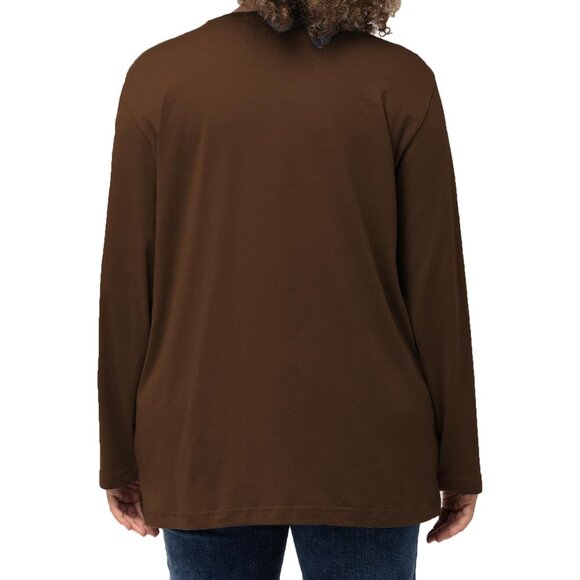 Plus Size V Neck Long Sleeve T Shirt Women Fall Tops Casual Tunic - Picture 3 of 3